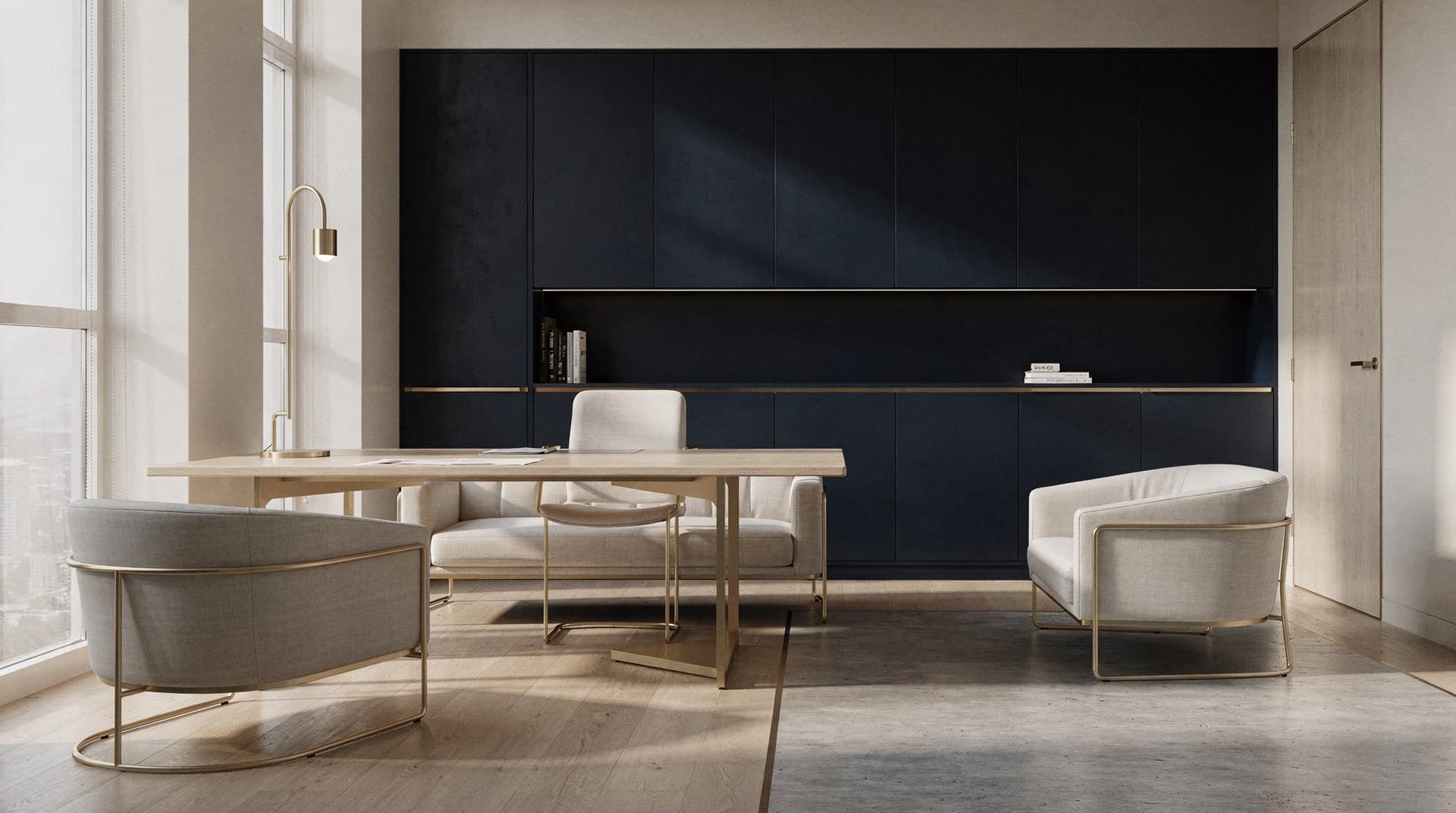 Calm and bright interior with soft light and open space, conveying clarity, transparency and answers.