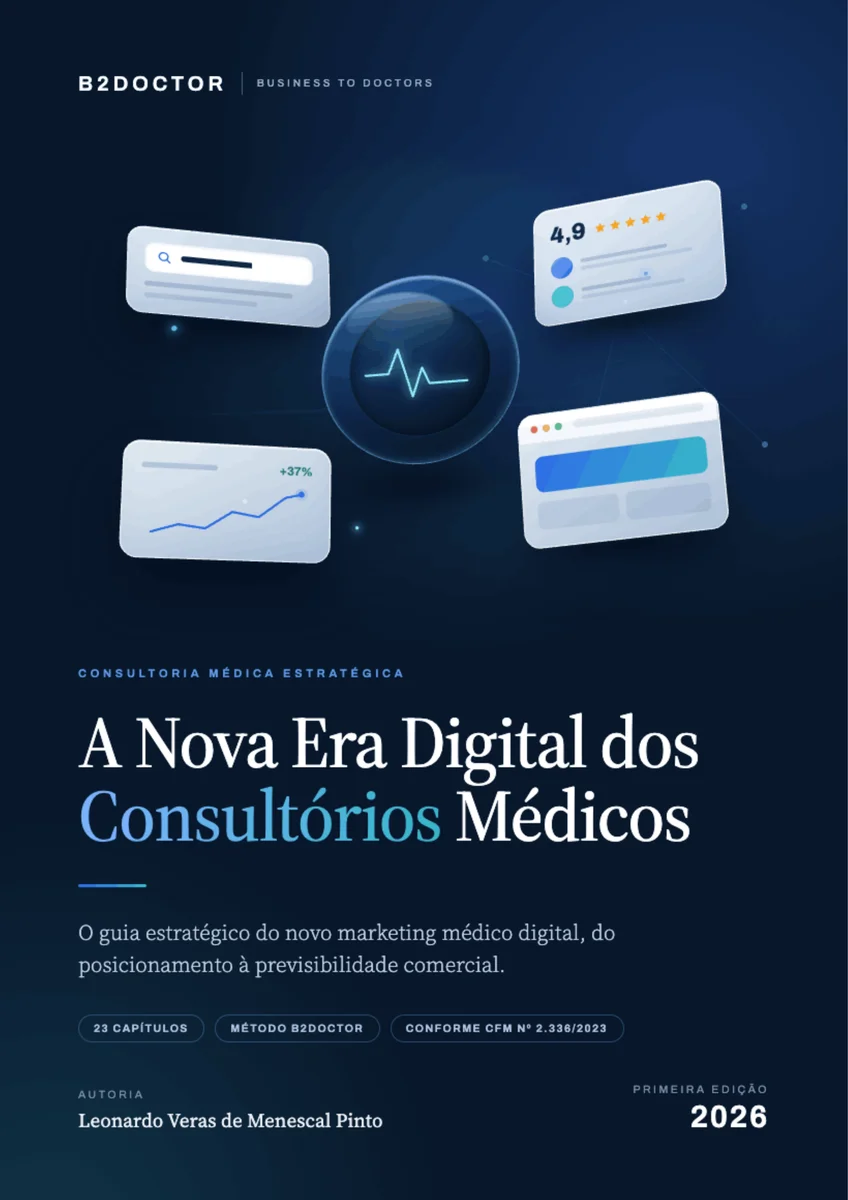 Portada del libro A Nova Era Digital dos Consultórios Médicos, de Leonardo Veras