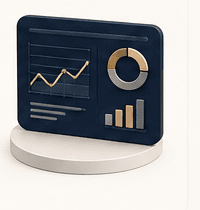 Dashboard com gráficos representando inteligência e dados
